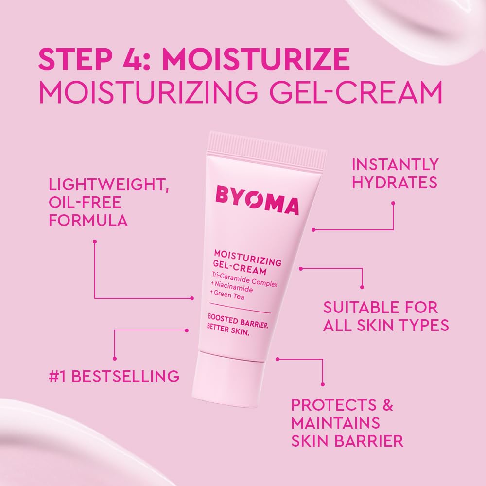 BYOMA Universal Skincare Heroes (5-Piece Kit) - Skincare Gift Set with Jelly Cleanser, Milky Toner, Hydrating Serum, Gel Cream & SPF 50 - Skin Barrier Repair Gift Set with Makeup Bag