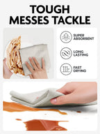 Fantasticlean Microfiber Cleaning Cloth Roll -75 Pack, Tear Away Microfiber Towels, 12" x 12", Reusable, Washable, Scratch Free, Ultra Absorbent Dishcloth for All-Around Cleaning Supplies (Cool Grey)
