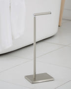 Toilet Paper Holder Stand, Free Standing Toilet Paper Roll Holder with Reserve for Bathroom, Stainless Steel DECLUTTR