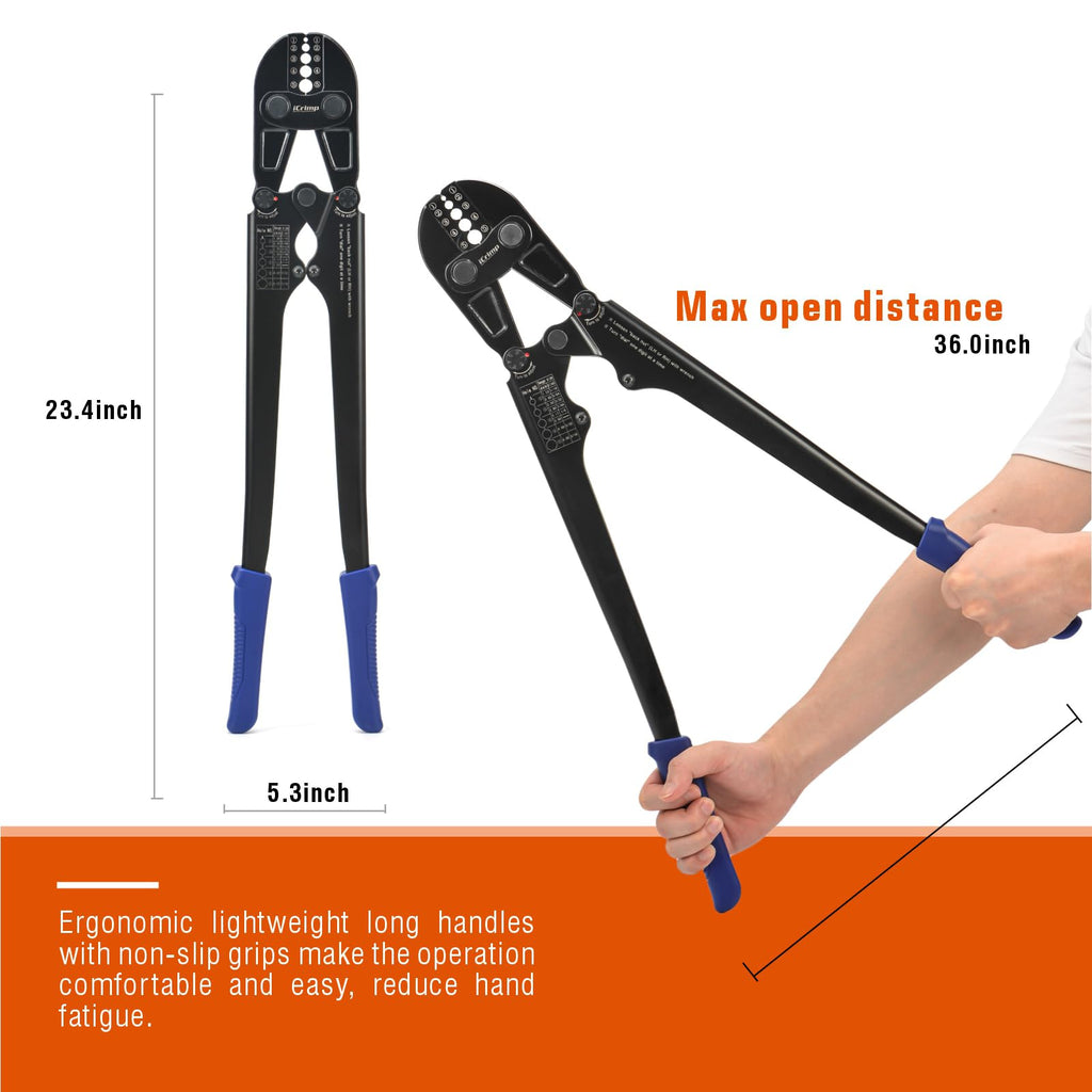 iCrimp Wire Rope Crimping Tool, Wire Rope Swager, Fishing Lines Crimping, for 1/64-inch to 3/16-inch Aluminum Oval Sleeves, Stop Sleeves, Loop Sleeves and Ferrules
