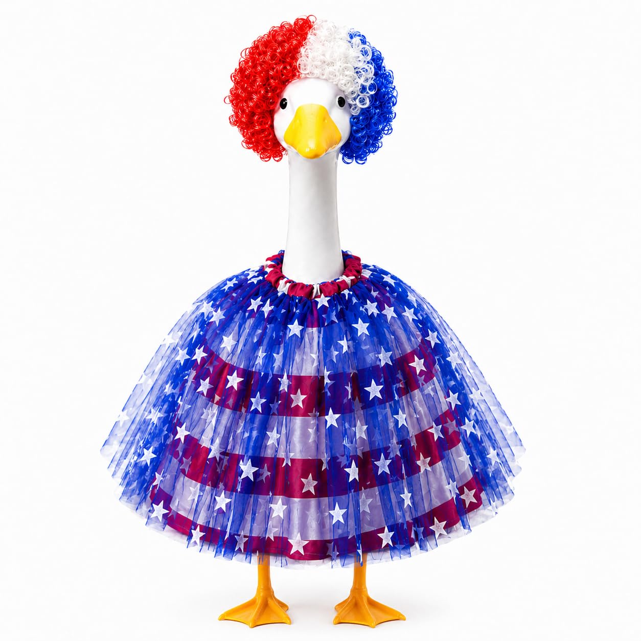 Allyix 4th of July Patriotic Porch Goose Outfits for 23 Inch Lawn Statue