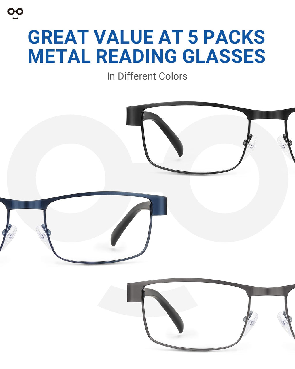 JOLISU 3PCS Blue Light Glasses Men - Bluelight Blocking Computer Metal Thin Frame For Mens/Women