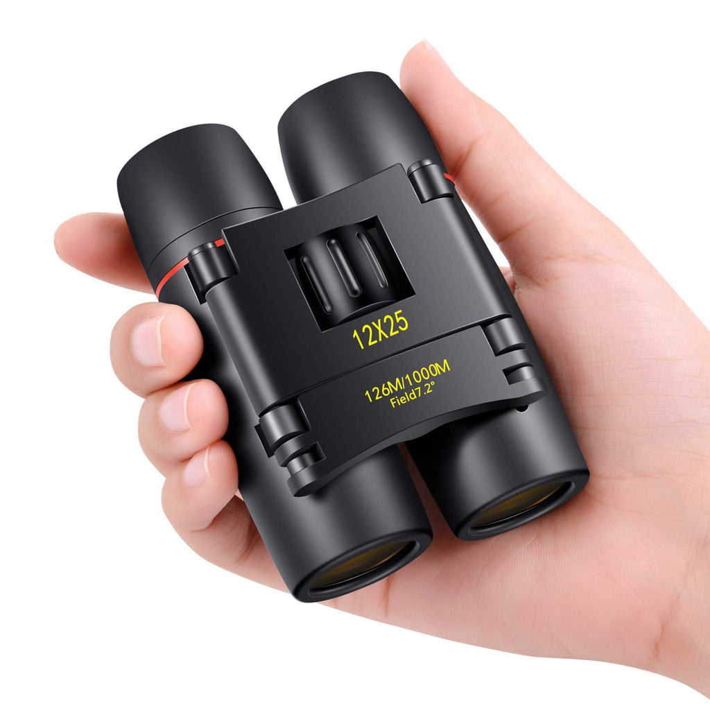 POLDR 12X25 Small Pocket Binoculars Compact for Adults