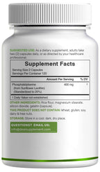 Phosphatidylserine Supplement, 400mg Serving, 240 Capsules – Soy Free Sunflower Lecithin Source