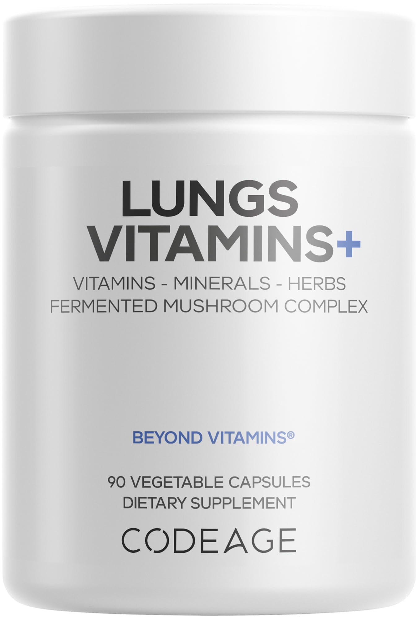 Codeage Lungs Vitamins, A, C, D, E, B6, Milk Thistle Lung Supplement, Zinc & Magnesium, Cordyceps, Reishi, Chaga, Poria, Tylophora, Ginger, Peppermint Leaf Organic Herb Cleanse - Non-GMO - 90 Capsules