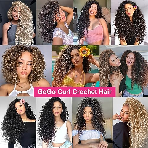 Unionbeauty GoGo Curl Crochet Hair 10 Inch Short Curly Crochet Hair Micro Curly Braiding Hair for Boho Box Braids Ocean Wave Crochet Braids 8 Packs Synthetic Curly Braiding Hair for Woman