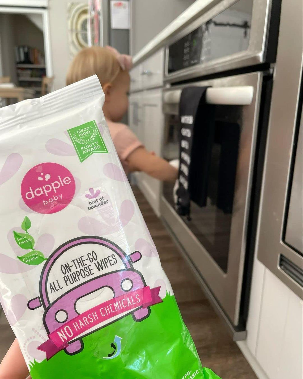 Dapple Baby All Purpose Wipes, Hint of Lavender, Plant Powered, Hypoallergenic, 30 Count (Pack of 4)