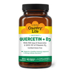 Country Life Quercetin 500mg Capsules with Vitamin D3 800 IU – Immune Support Supplement for Adults – Daily Immune Boosters – Quercetin Immune System Boost, 90 Capsules