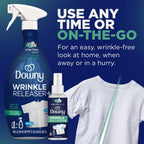 Downy Wrinkle Releaser Spray, All In One Formula, Removes Wrinkles, Static and Odor Eliminator, Crisp Linen Scent, 33.8 Fl Oz (Packaging May Vary),(Pack of 4)