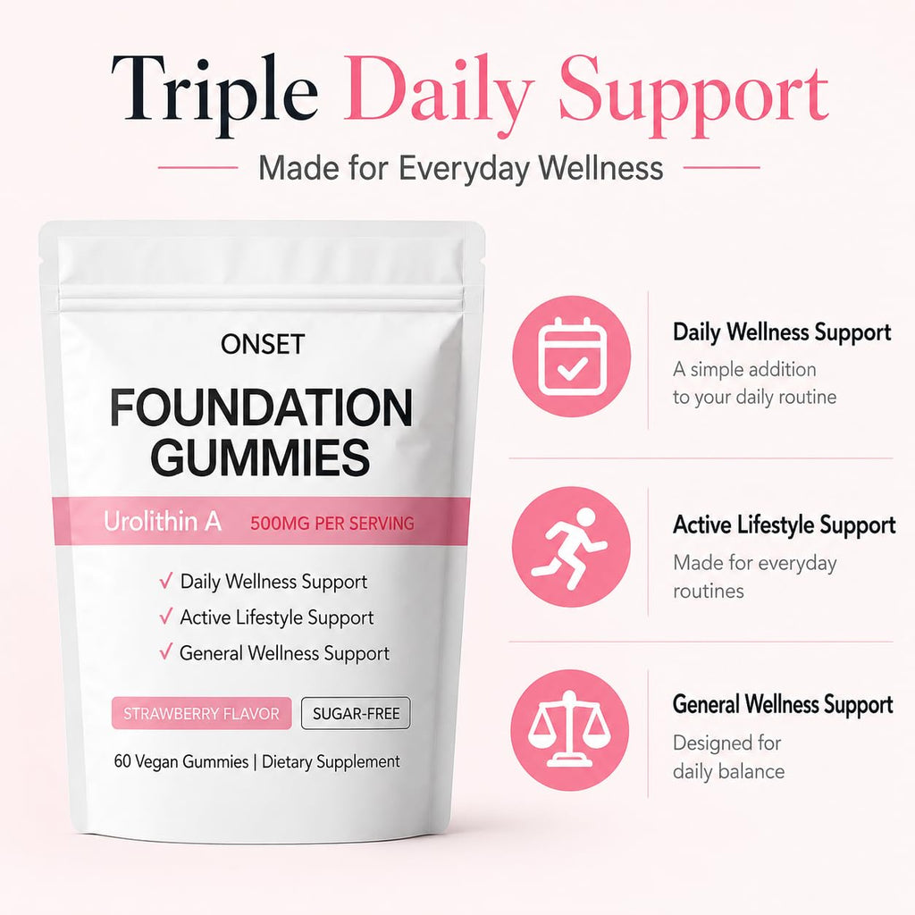 ONSET Foundation Gummies, Strawberry Flavored, 60 Gummies