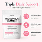 ONSET Foundation Gummies, Strawberry Flavored, 60 Gummies