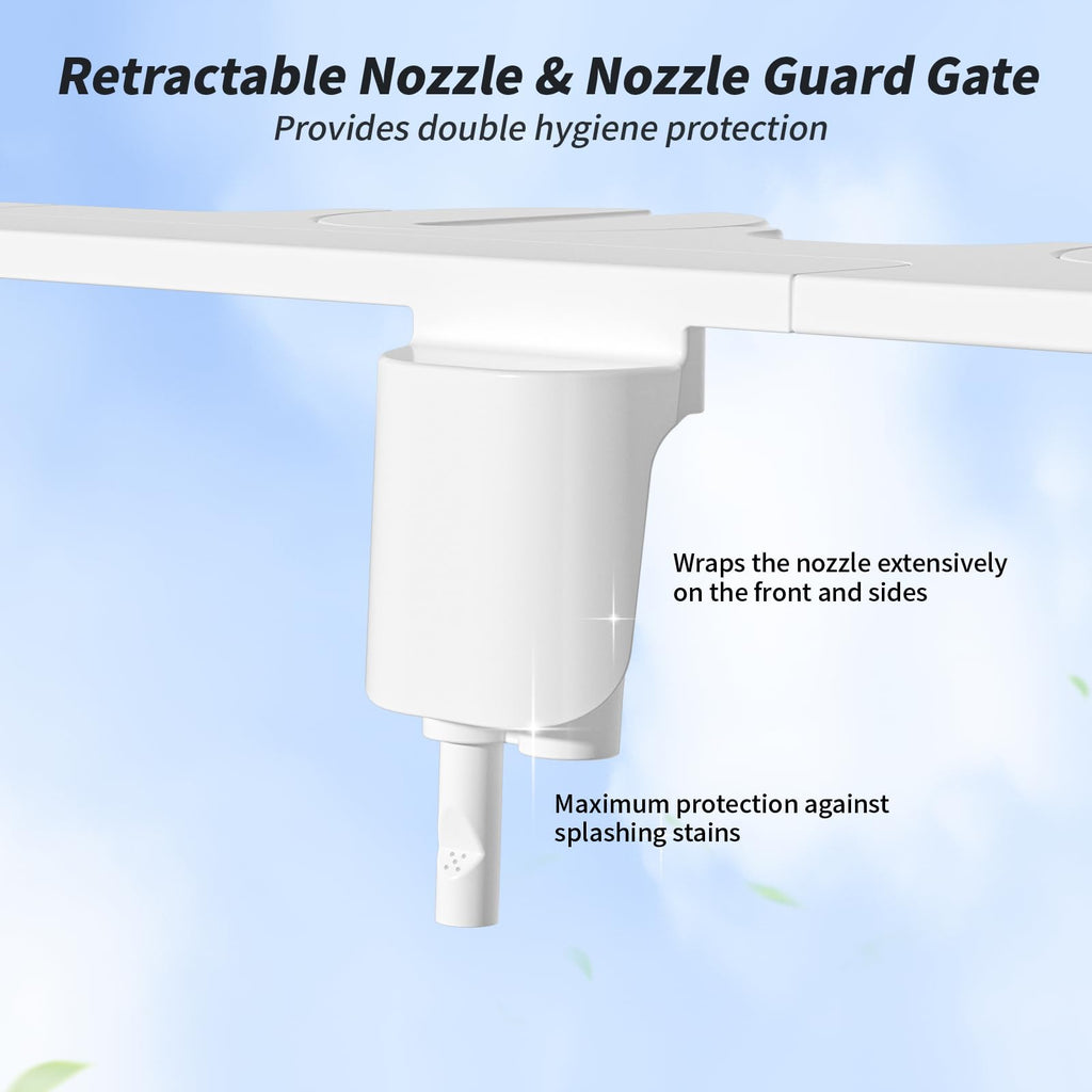 SAMODRA Non-Electric Bidet - Self Cleaning Dual Nozzle (Frontal and Rear Wash) Fresh Water Bidet Toilet Seat Attachment with Independent Adjustable Water Pressure (Ocean Blue)