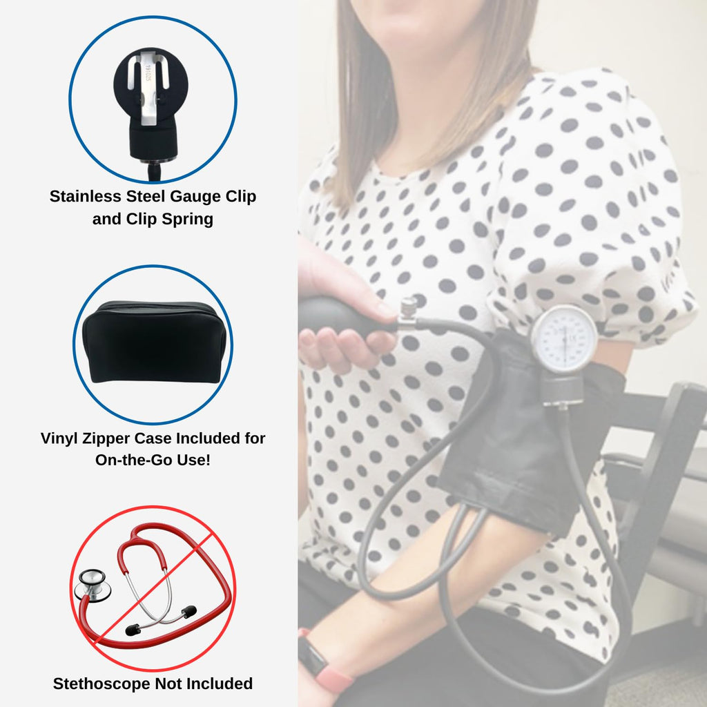 HCS Extra Large Blood Pressure Bracelet, Manual BP Cuff for Adults, Manual Blood Pressure Arm Monitor, Aneroid Sphygmomanometer, Medical Grade, Home Use, Elderly Care,