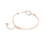 Swarovski Hyperbola Women's Bangle Bracelet with a Rose-Gold Tone Plated Bangle, Clear Crystals and Lobster Clasp