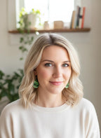 Green Earrings for Women with Gold Strands Teardrop Dangle Spring Dangling Wood Statement Jewelry MDF Kelly Lime Handmade by The Painted Pug (Large)