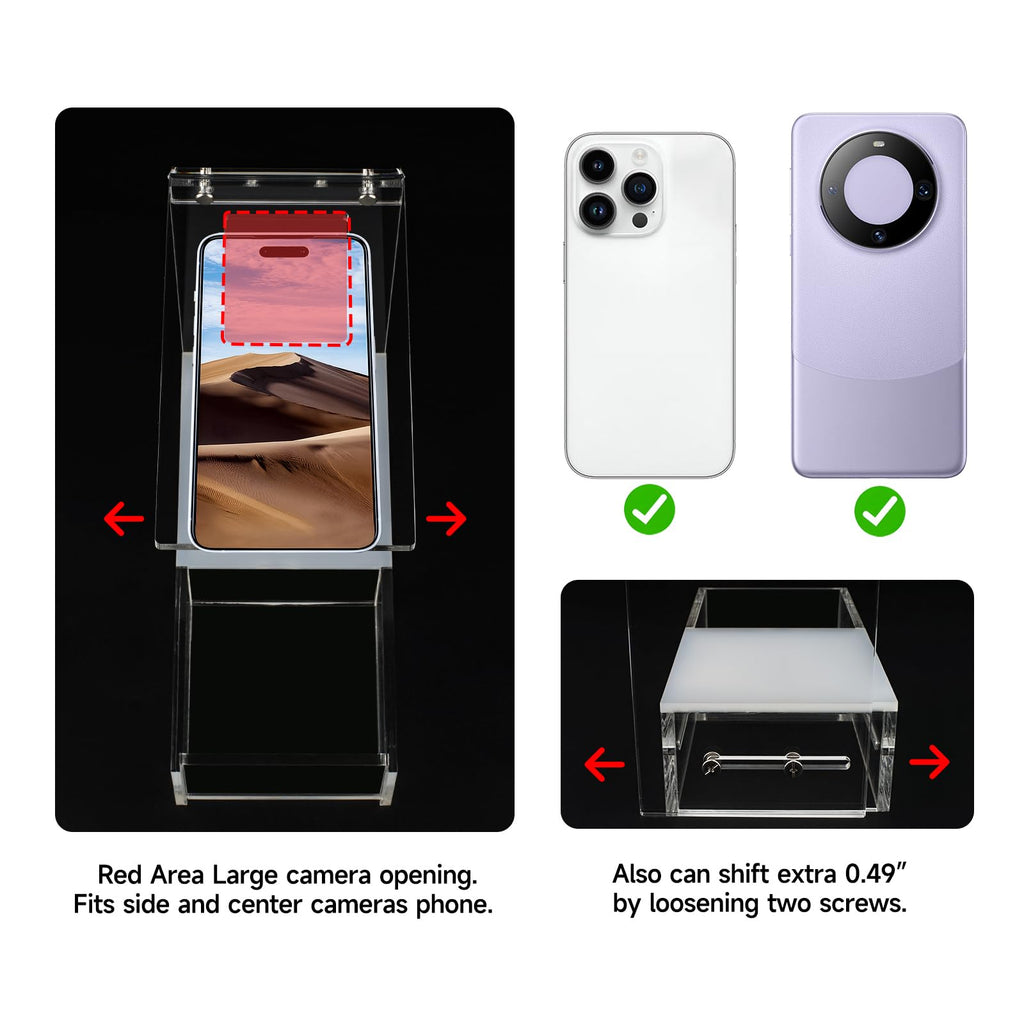 Clear Acrylic Sleeved MTG Cards Scanner Stand, Photo Stand, Trading Card Scanstand Compatible with Manabox, TCGplayer App, Sleeved and Unsleeved Cards Accessories
