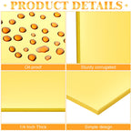 Jingmore 12 Pcs Half Sheet Rectangle Cake Drum Board Greaseproof Rectangle Cake Boards 1/4 Inch Thick Foil Corrugated Plate Drum Base for Desserts Display(14 x 19 Inch,Gold)