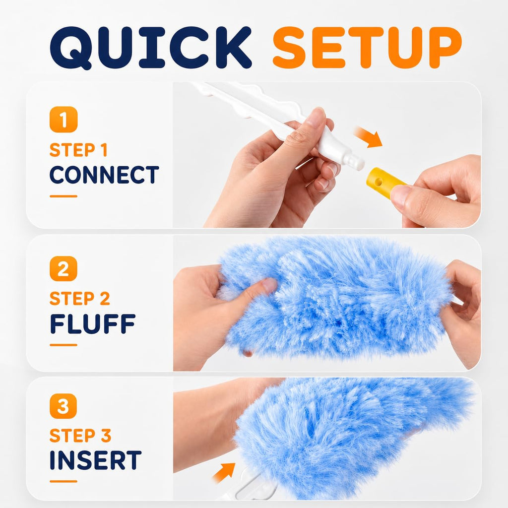 Duster Refills Compatible with Swiffer Duster Handles, 20 Count, 1 Handle