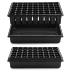 RooTrimmer 5 Pack Seedling Starter Trays No Holes and 5 Pack 54 Cell Seed Starter Trays Extra Deep 2.8" - Heavy Duty Plastic Nursery Trays for Seed Germination & Plant Propagation (5 Sets)