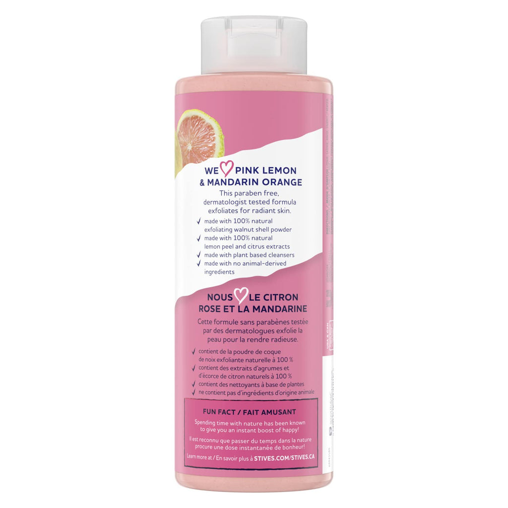 St. Ives Exfoliating Body Wash, Pink Lemon & Mandarin Orange 2-Pack – Made with 100% Natural Exfoliants for Glowing Skin, 16 Oz Ea