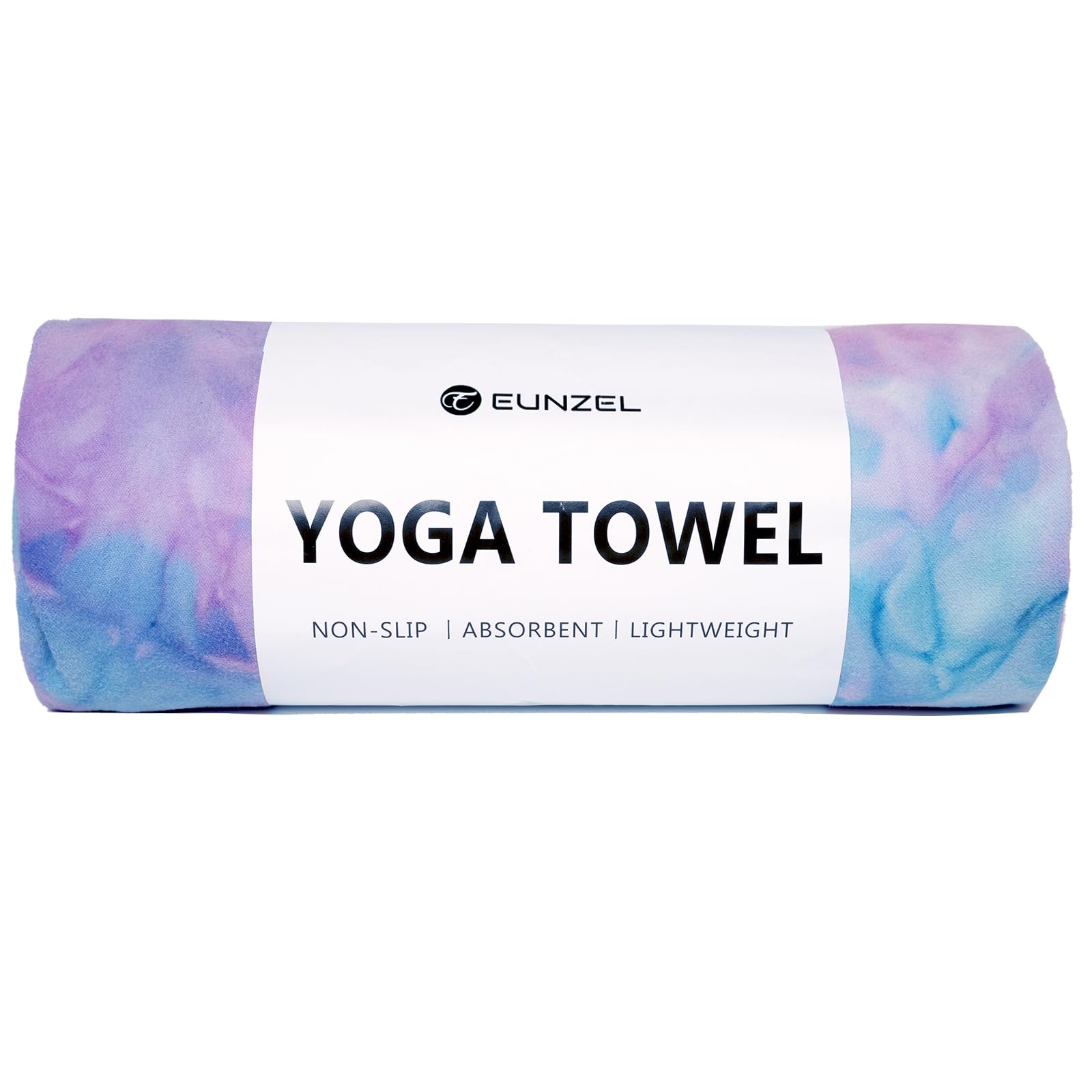 Eunzel Hot Yoga Towel Non Slip Yoga Mat Towel Non-Slip Sweat Absorbent Microfiber Towel for Hot Yoga, Pilates and Workout 72" x 26.5", Purple & Green