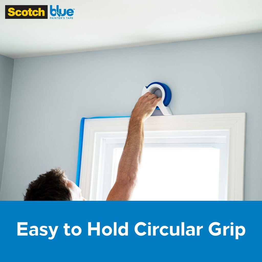 ScotchBlue Painters Tape Applicator, Applies Painter's Tape in One Continuous Strip, Paint Tape Applicator for Trim, Windows and Door Frames, 1.41 Inches x 20 Yards, 1 Starter Roll (TA3-SB-ESF)