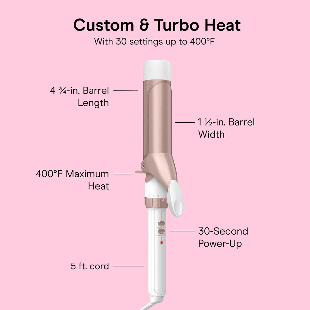 Conair Curling Iron, Double Ceramic, 1 1/2-in. Barrel, White/Rose Gold