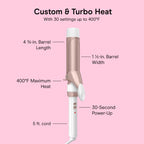 Conair Curling Iron, Double Ceramic, 1 1/2-in. Barrel, White/Rose Gold