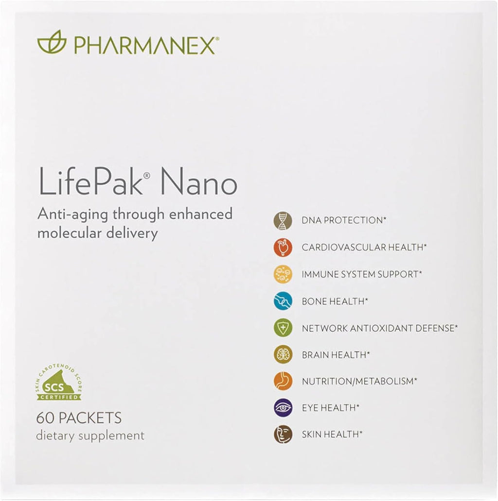 Nu Skin Pharmanex LifePak Nano | Daily Supplement with Essential Nutrients | Boosts Overall Health, Immunity, and Vitality | Convenient & On-the-Go Nutrient Packets for Active Lifestyles | 60 Packets