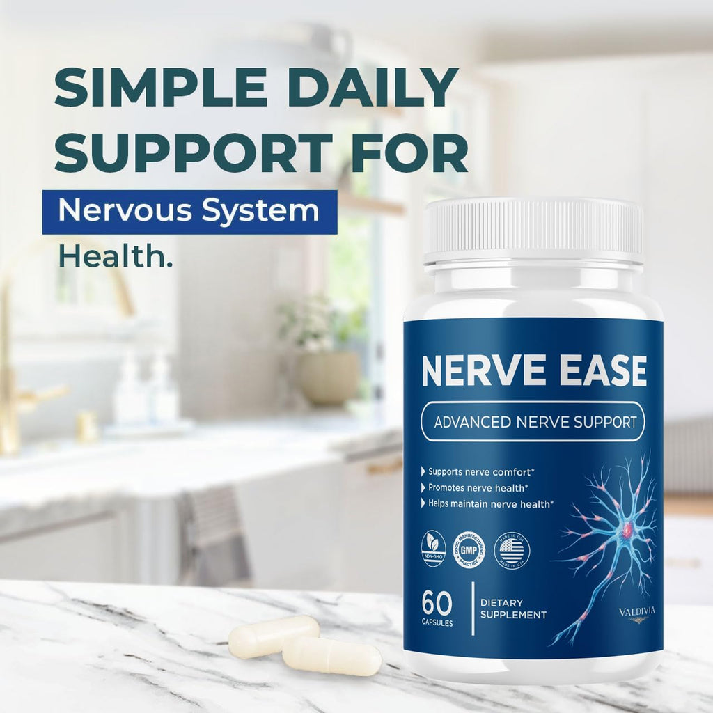 Valdivia (5 Pack) Nerve Ease Capsules - Official NerveEase Supplement, Premium Formula, Natural Vitamins for Health & Wellness - 300 Capsules for 5 Months