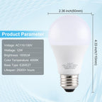 LQ BSDERA 4PK 4000K,Garage Door Opener Light Bulbs, 1500LM Ultra Bright, Minimize Interference, Compatible with Most Garage Door Openers, 12W, 120V, A19 Bulbs with E26 Base