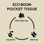 ECO BOOM Soft Pocket Tissues, Travel Size, 3-Ply, Hypoallergenic, 36 Packs, Eco-Friendly Facial Tissues for Car, Purse, and School