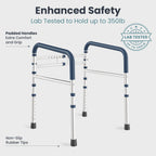 PELEGON Toilet Safety Rails (350 lb) - Adjustable Toilet Safety Frame & Rails, Toilet Safety Rail for Elderly Adults, Toilet Handles for Seniors, Toilet Bars for Elderly & Handicap