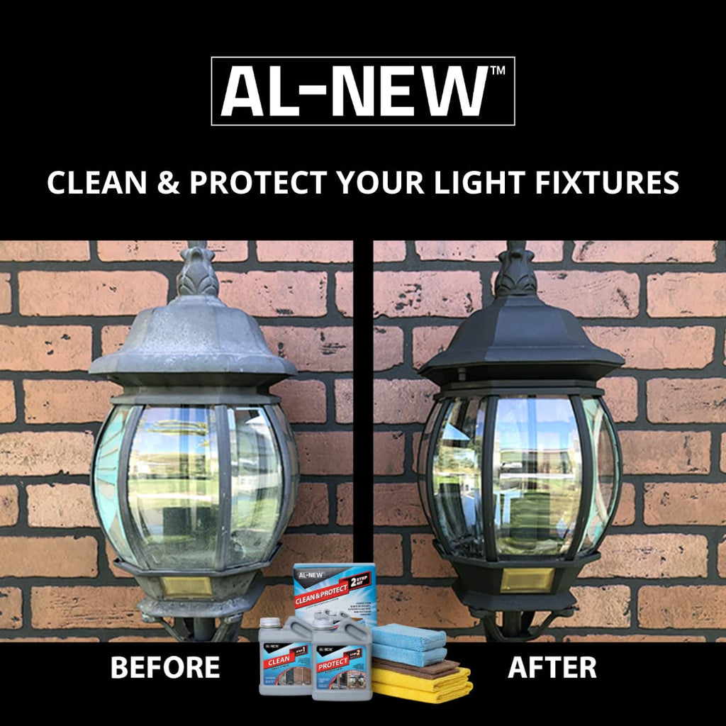 AL-NEW 2 Step Clean & Protect Kit | Clean, Restore, & Protect Your Outdoor Patio Furniture, Garage Doors, Exterior Lights, Window Frames, and More (16 Ounce Kit)