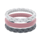 GROOVE LIFE Silicone Wedding Ring for Women - Breathable Rubber Rings for Women, Lifetime Coverage, Unique Design, Comfort Fit Womens Ring - Thin Air Serenity Size 7