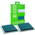 E-Cloth Microfiber Window Cleaning Cloth Kit - Glass Cleaning Cloth for Windows, Mirrors, Cars, Lenses, Eyeglasses, & More, Streak Free Clean, Machine Washable Reusable Towel - Green (2 Kits)