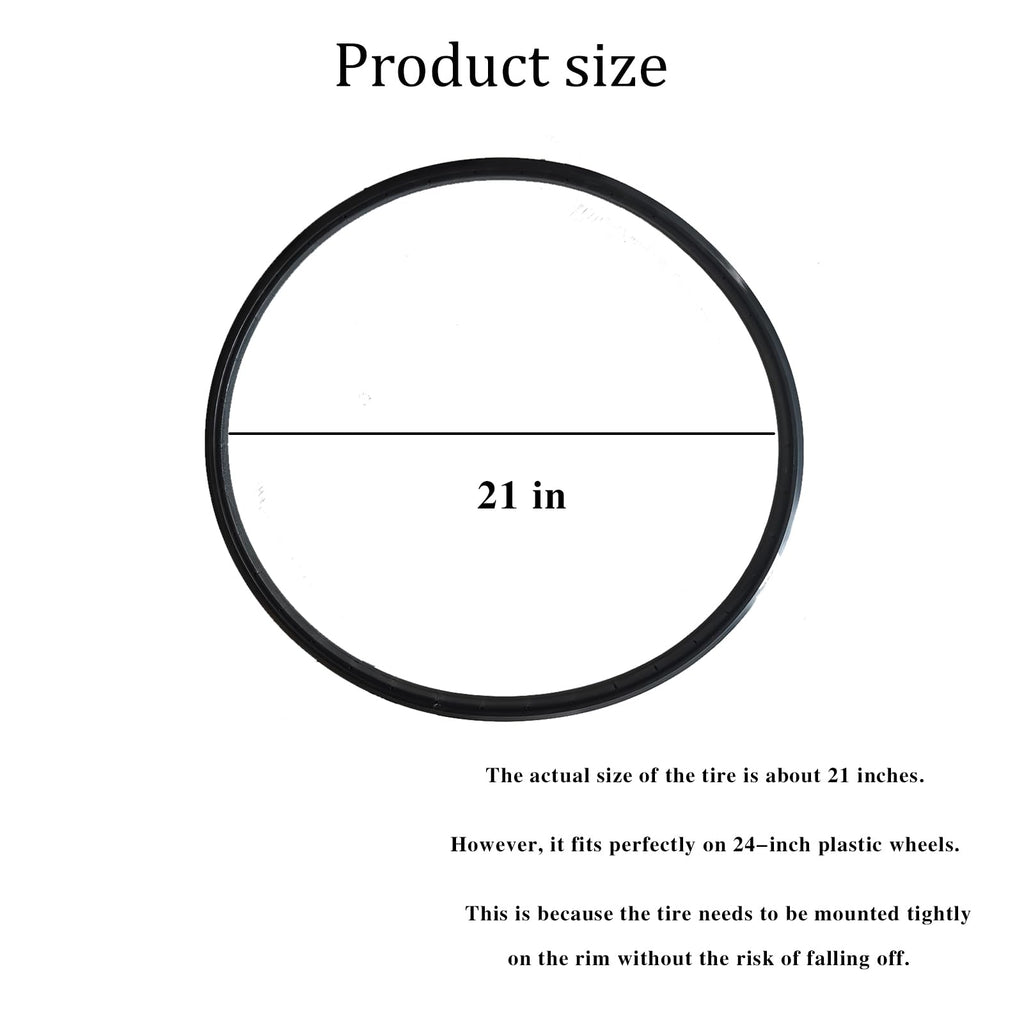 Wheelchair Rear Wheel Replacement Tire, 24 "X 1" Universal Flat-Free Polyurethane Tire,Equipped with installation tools, Wheelchair accessories for all brands(1 Pair)