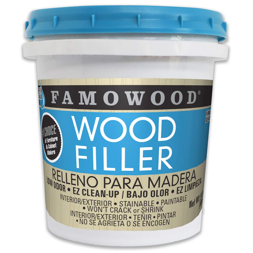 FamoWood 40022126 Latex Wood Filler - Pint, Natural, 24 oz.