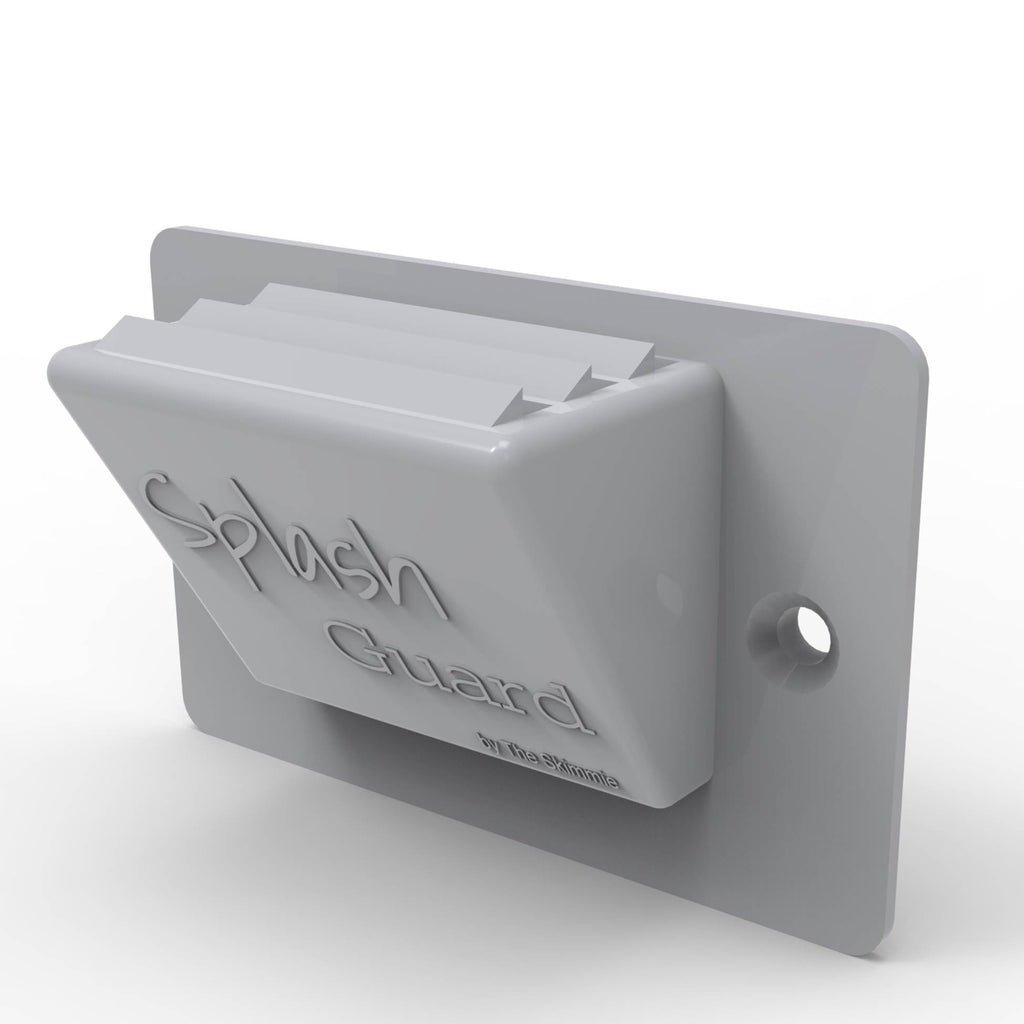 The Skimmie Splash Guard - Reduce Water Loss with Splash Guard for Swimming Pools - Easy to Install and Durable Replacement for Pool Overflow Drain Covers (Gray)
