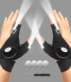 LED Flashlight Gloves, Fathers Day Dad Gifts from Daughter Son Wife, Gift for Men Boyfriend Husband Him Birthday Christmas, Cool Gadget Finger Lights Waterproof for Camping Fishing Repairing (Black)