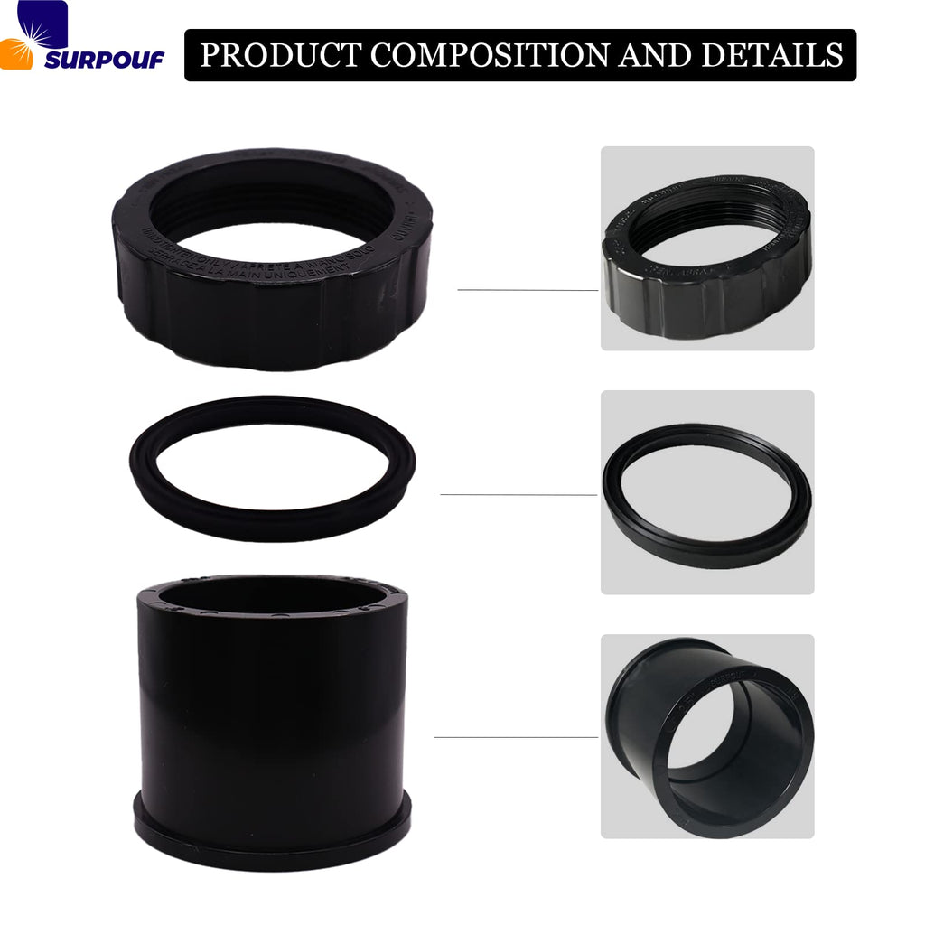 SURPOUF 2 Pack SPX3200UNKIT Compatible with Hayward Union Connector Kit,Hayward Tristar, Northstar, EcoStar Pumps, SwimClear Cartridge Filter Universal H-Series Low Nox Heater