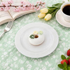 FLOWERCAT 60PCS White Plastic Plates - Heavy Duty White Disposable Plates for Mother's Day/Birthday Party/Wedding -serve for 30 guests Include 30PCS 10.25" & 30PCS 7.5" Plates for Party