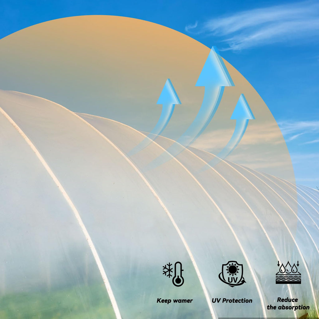 Laapee Greenhouse Plastic Sheeting 8' x 25' 6 Mil, Clear UV Resistant Heavy Duty Polyethylene Film, Thick Greenhouse Cover for Garden, Farm, Agriculture