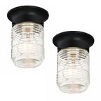 Design House 2-Pack Jelly Jar 1-Light Indoor/Outdoor Flush Mount Ceiling Light, Black – Design House, 587576