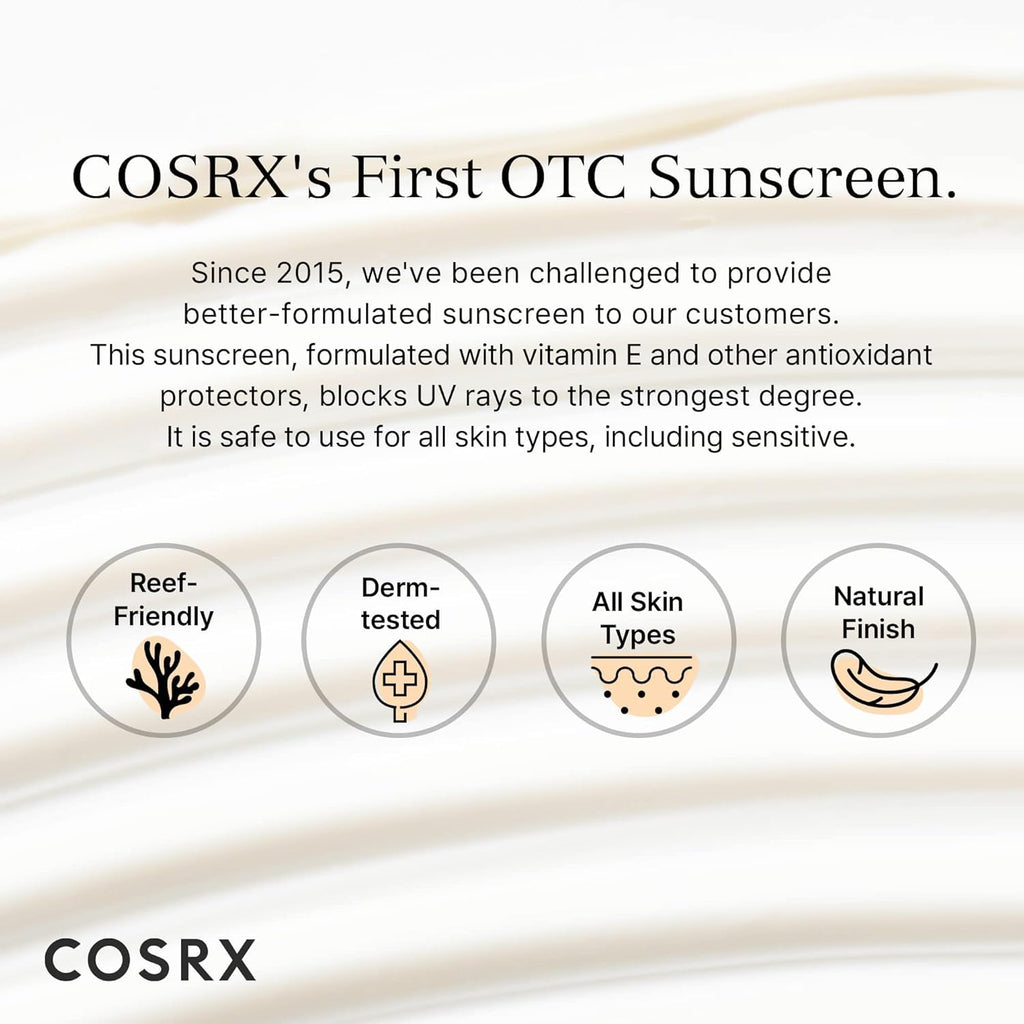 COSRX Vitamin E Vitalizing Sunscreen,SPF 50 Broad Spectrum Face Sunscreen, Lightweight, Non-Sticky, No White Cast, Vitamin E for Antioxidant Care, For All Skin Tones, Korean Skincare, 1.69 fl oz