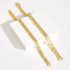 KissYan Gold Ankle Bracelets for Women, 14K Gold Plated Cuban Anklets (08G)
