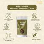 ORGANIC SPREE Kutki Herb 100gm (3.52oz) Picrorhiza Kurroa | Katuka Rohini | Pure and Natural - Pack of 2