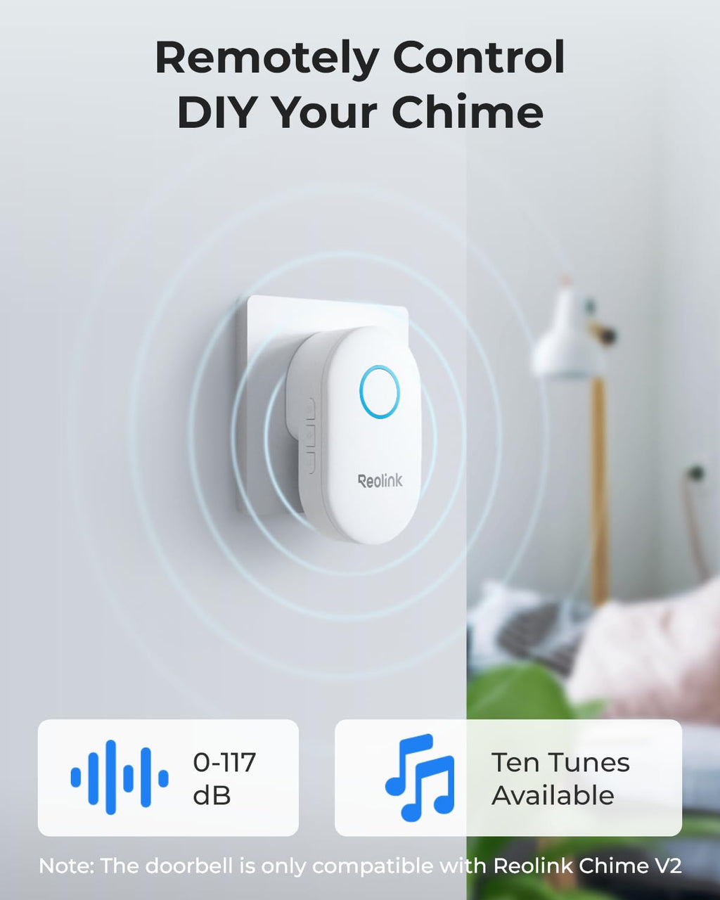 REOLINK 2K Video Doorbell Wi-Fi Camera with Chime, 3:4 Head-to-Toe View, 180°View, 5/2.4 GHz Wi-Fi, 2-Way Talk, Person/Package Detection, Waterproof, Smart Alerts, Works NVR(Wired)