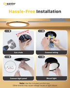 Ensenior 24 Pack 6 Inch LED Recessed Ceiling Light, Dimmable, 2700K-5000K 5CCT, 1200LM 12W 120V, High Brightness Dimmable Canless Wafer Downlight - ETL&FCC&IC