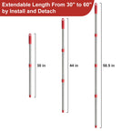 GRAREND 4-Section Spin Mop Replacement Handle, Mop Handle Compatible with Ocedar Spin Mop, 2.5-to-5 Foot Easy Cleaning Floor Mop Stick for Floor Cleaning